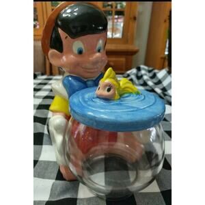 Vintage Pinocchio and Cleo Cookie Jar Disney Made In USA Treasure Craft Rare